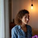 Person using voice command to control smart home system
